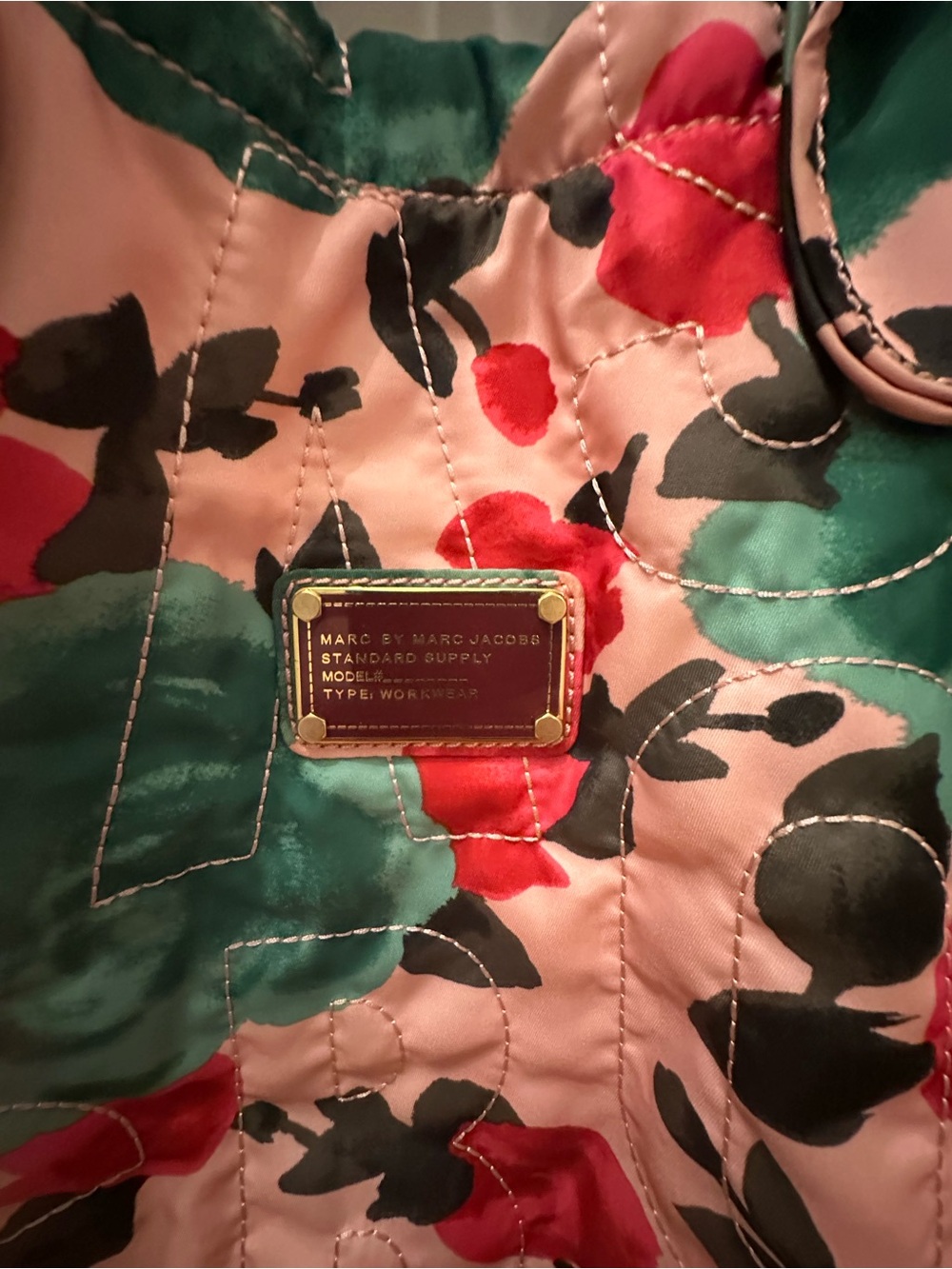 Marc Jacobs Quilted Floral Tote With Matching Pouch - Picture 2 of 7